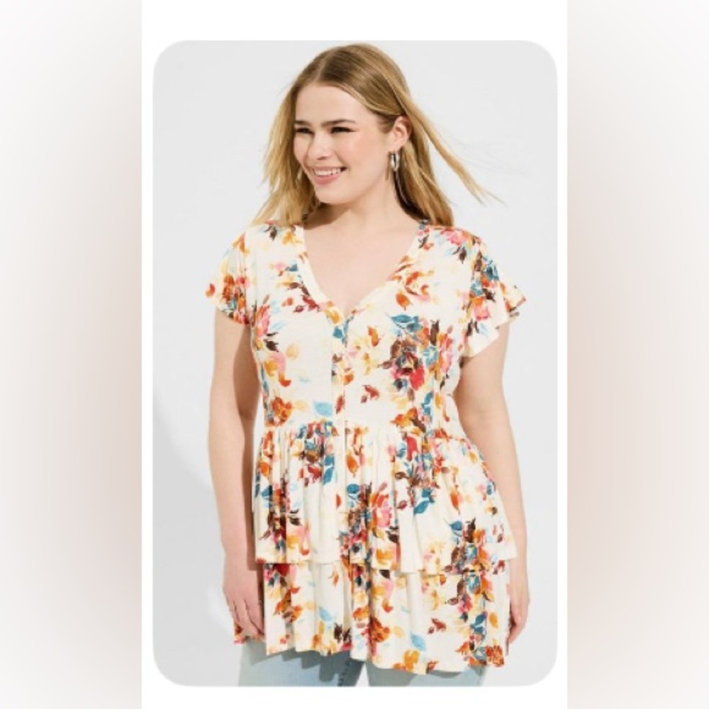 Torrid Multicolor Floral Blouse